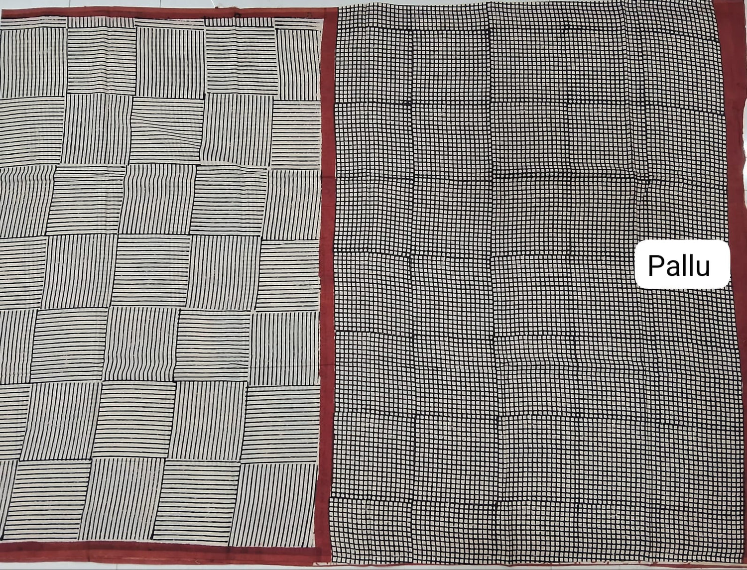 Beige Soft Cotton Saree pallu