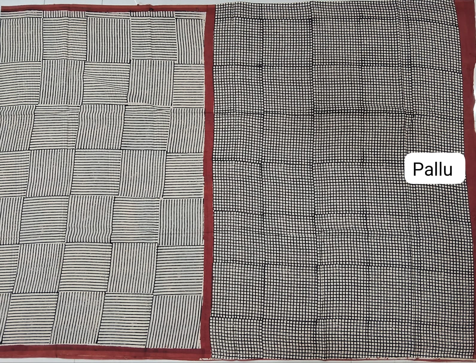 Beige Soft Cotton Saree pallu