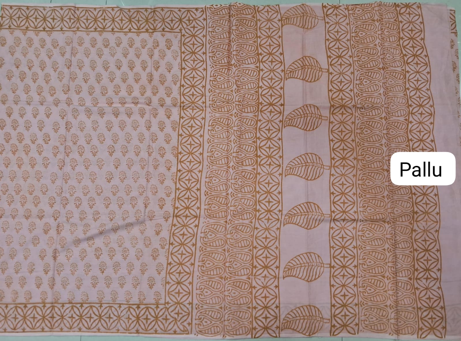 Blush Pink Soft Cotton Saree pallu