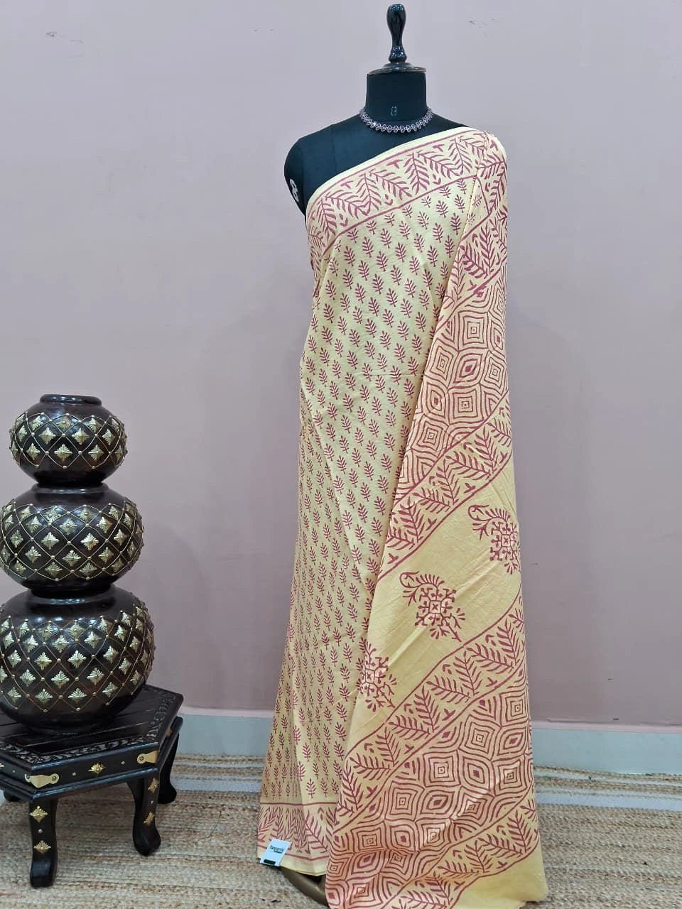 Buttercup Yellow Soft Cotton Saree