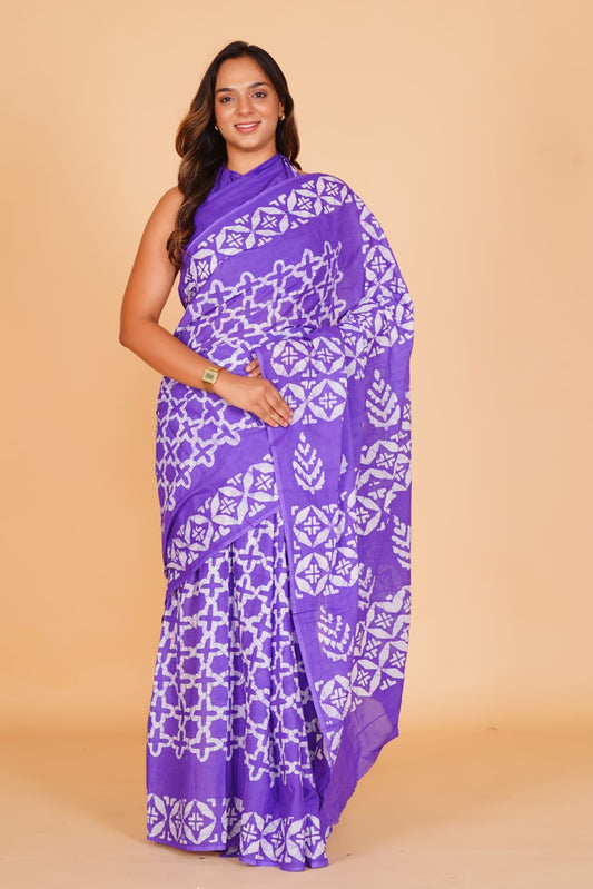 Purple Soft Cotton Saree