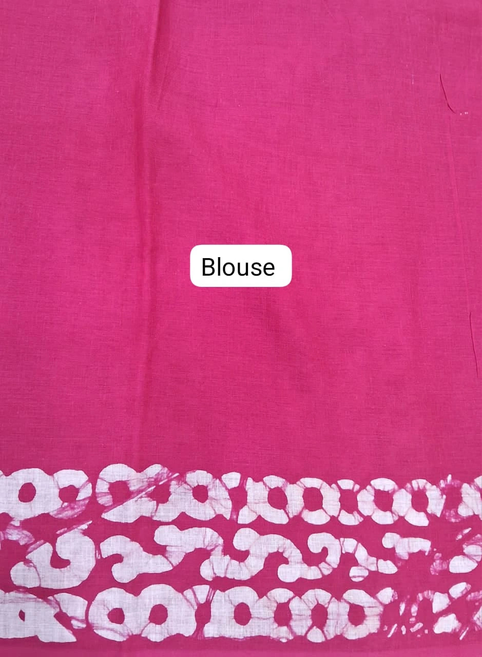 Sorbet Pink Soft Cotton Saree blouse
