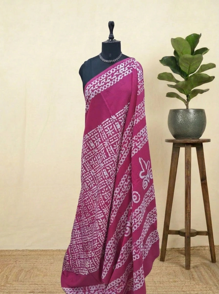 Sorbet Pink Soft Cotton Saree