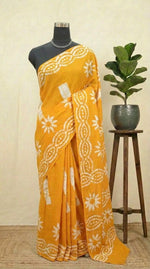 Mango Yellow Soft Cotton Saree