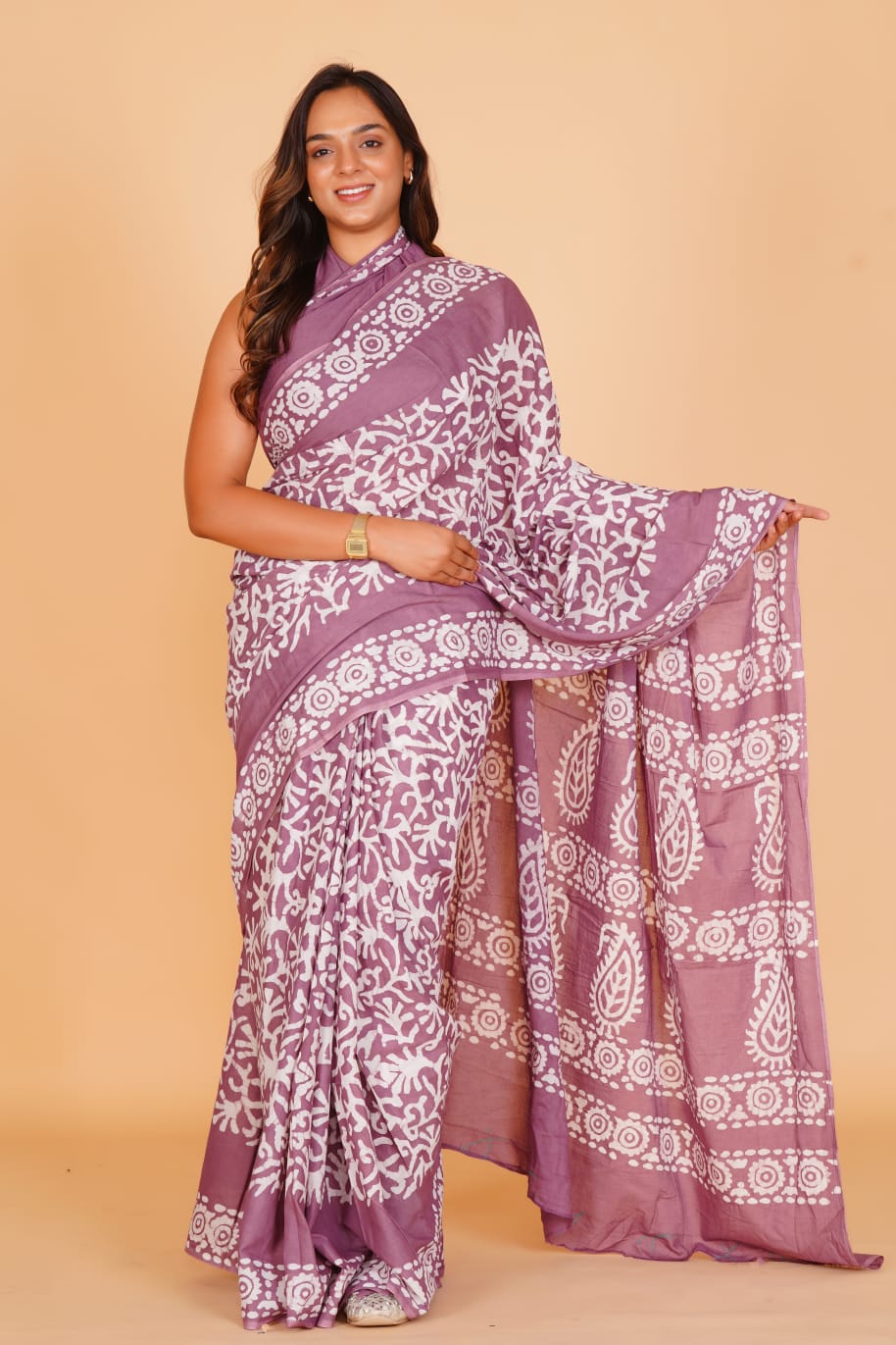 Elegant Onion Pink Soft Cotton Saree