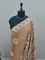 Light Orange Soft Cotton Saree 1