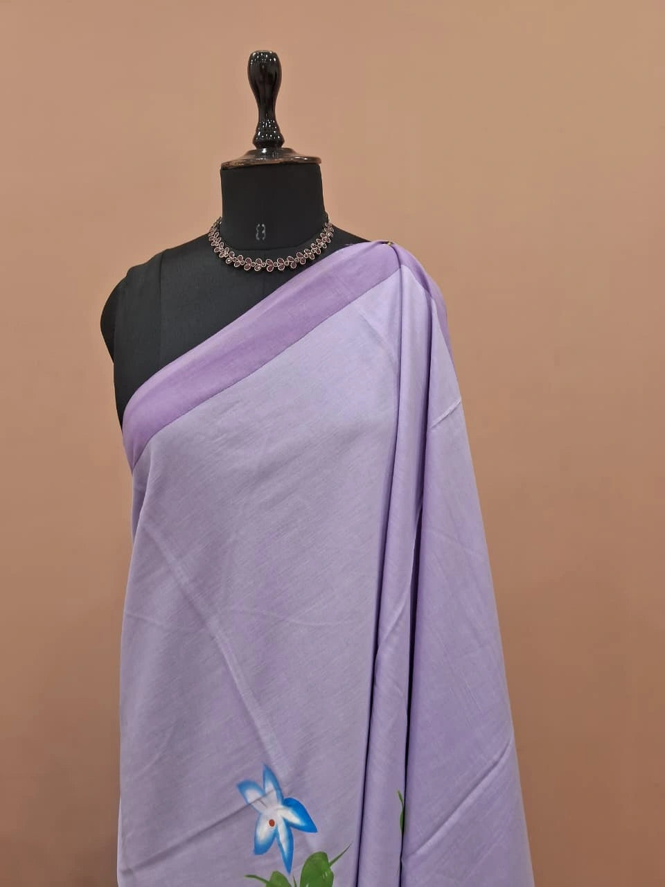 Light Lavender Soft Cotton Saree 1