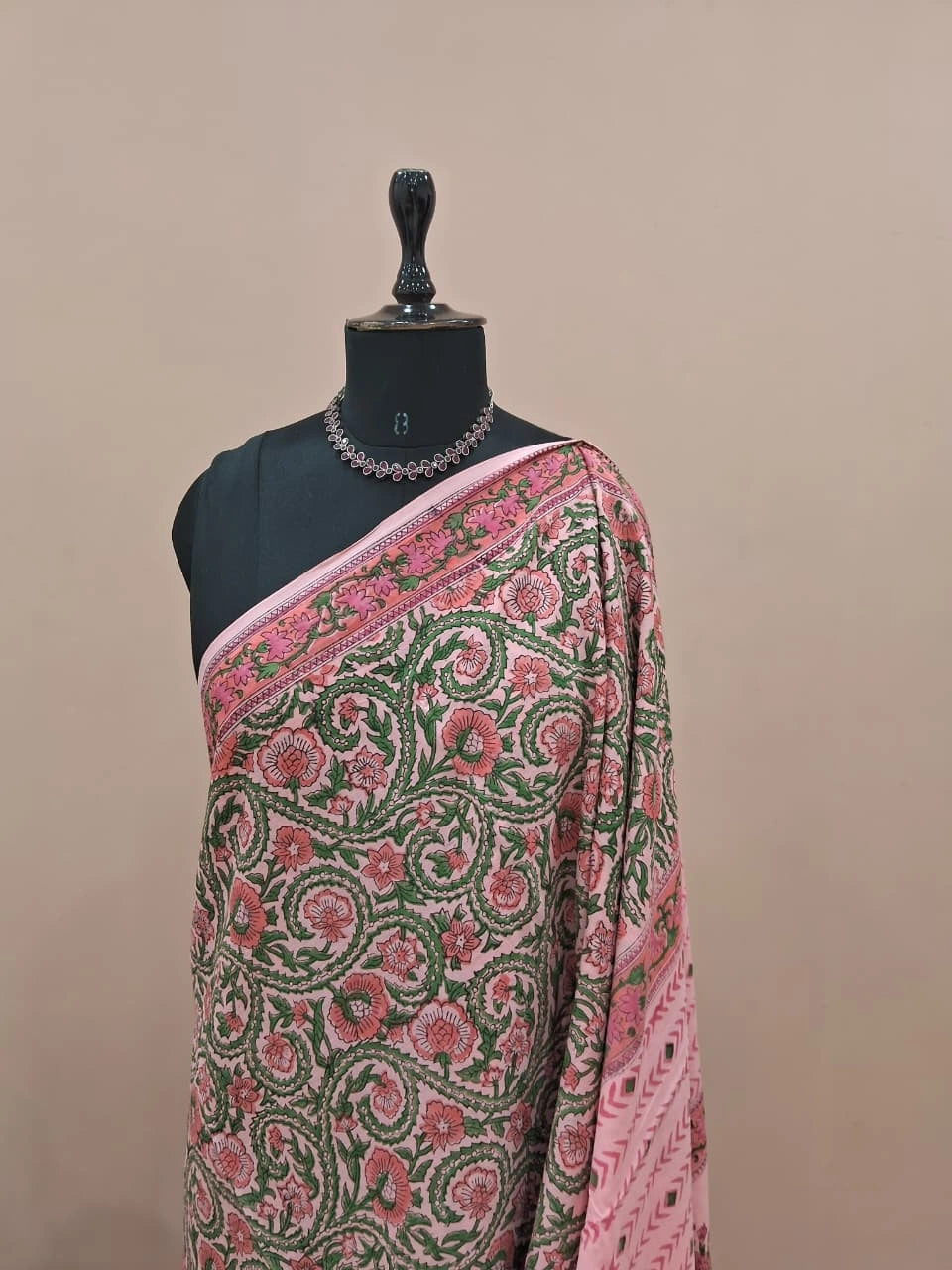 Premium Peach Soft Cotton Saree 1