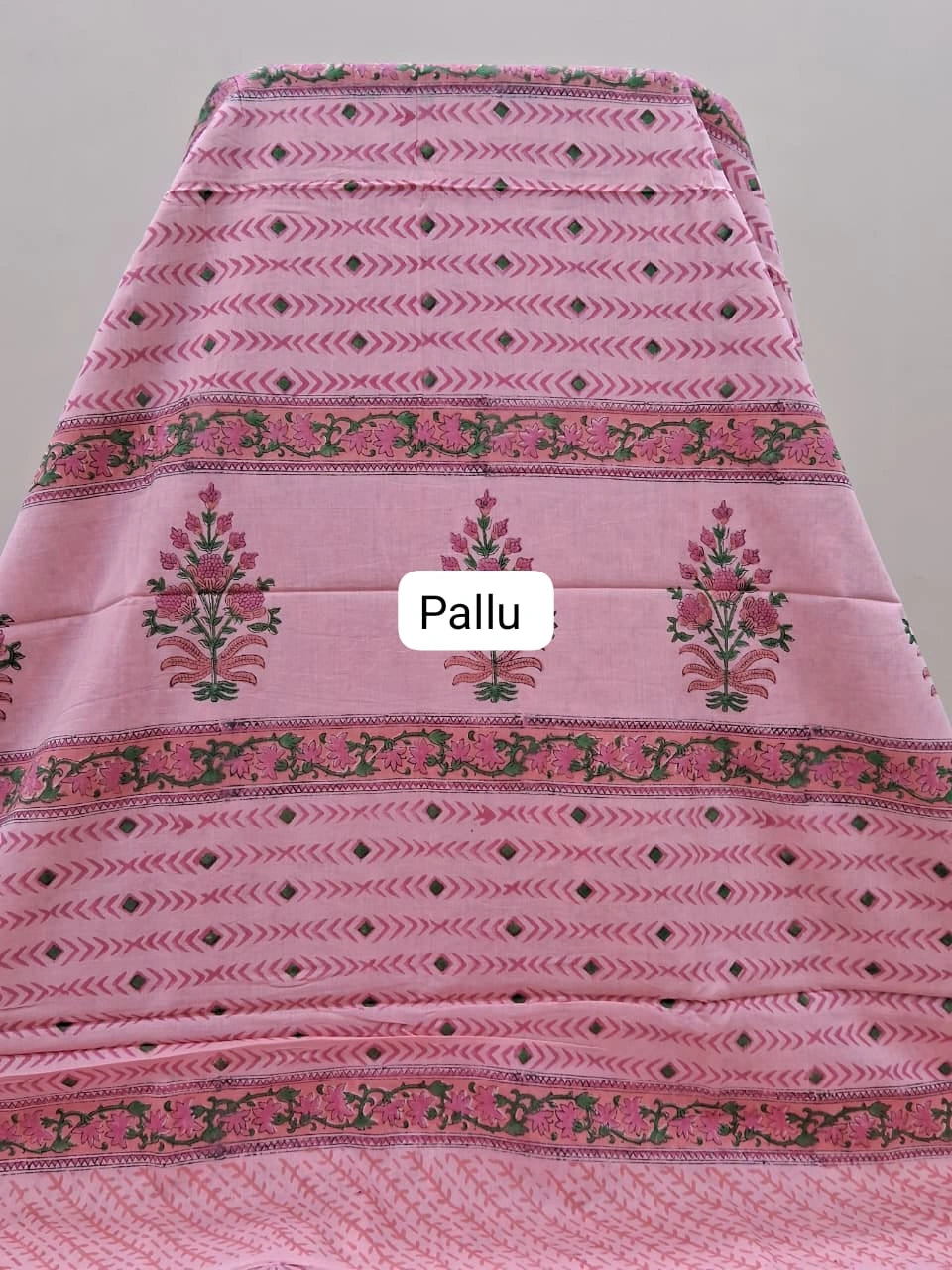 Premium Peach Soft Cotton Saree Pallu