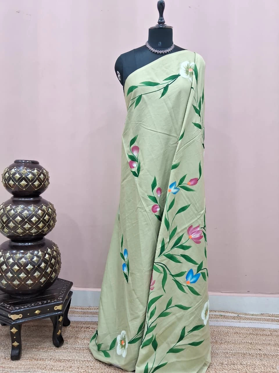 Mehandi Green Soft Cotton Saree