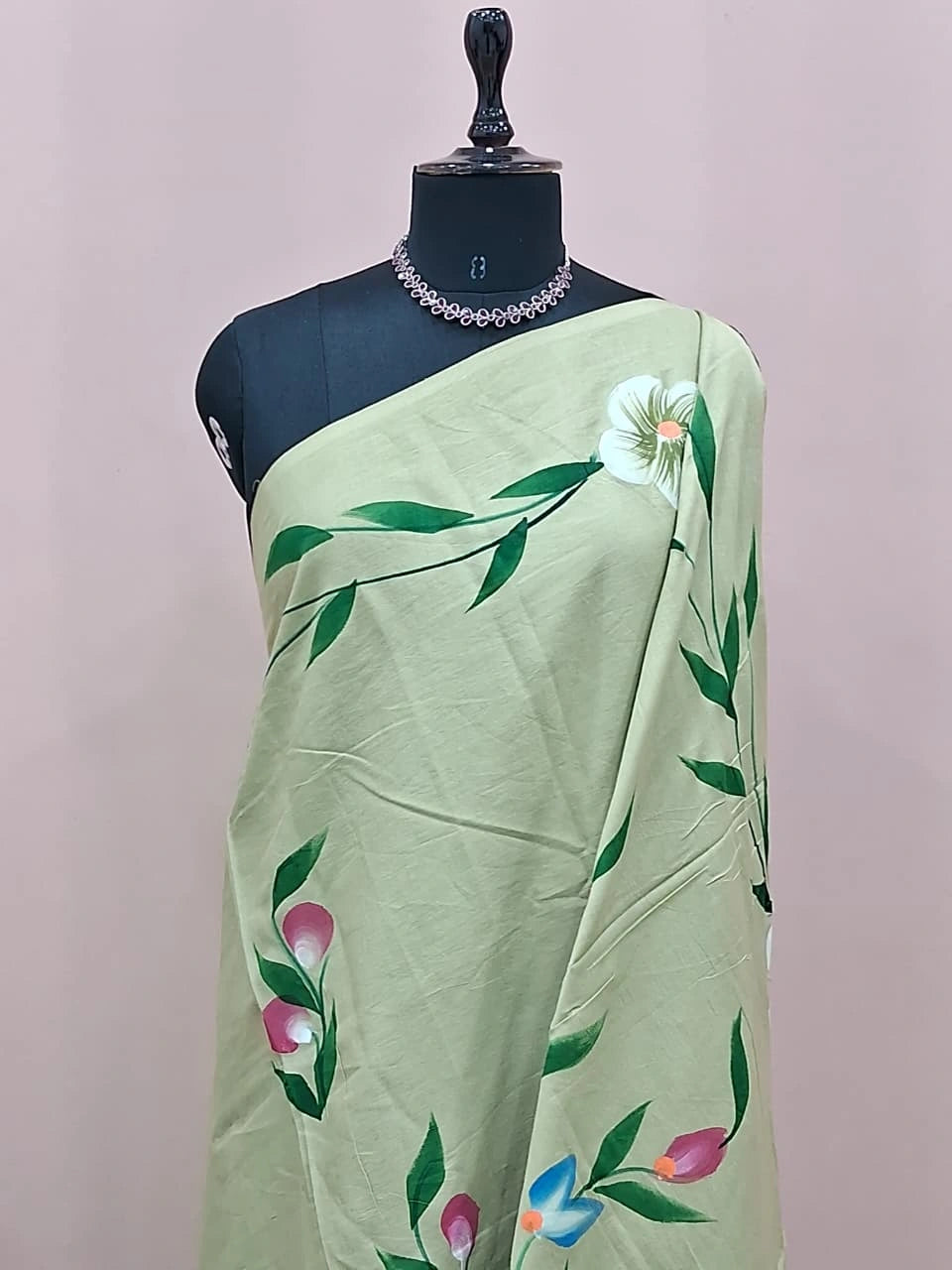 Mehandi Green Soft Cotton Saree 1