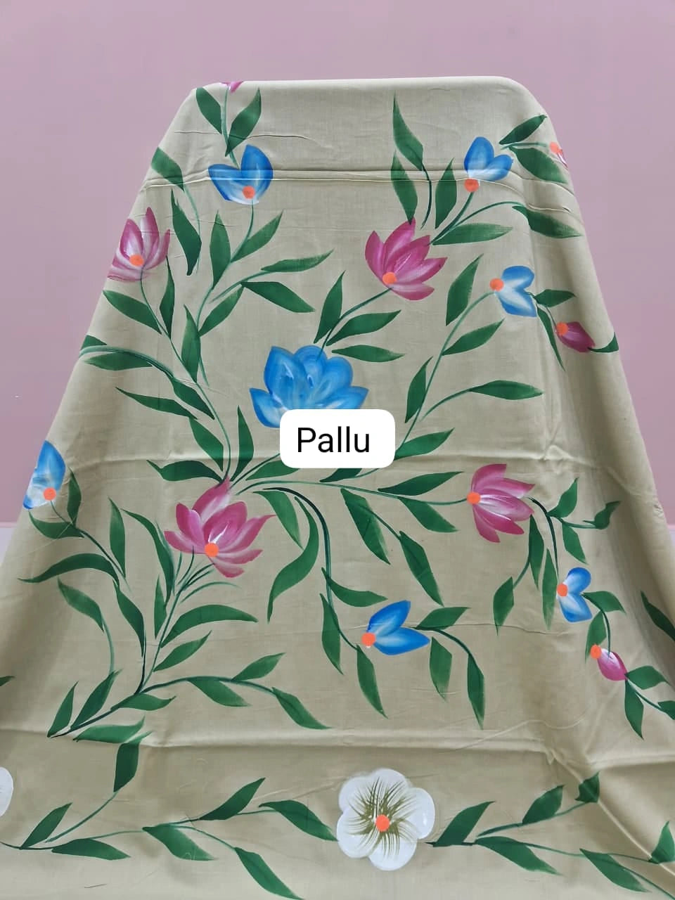 Mehandi Green Soft Cotton Saree pallu