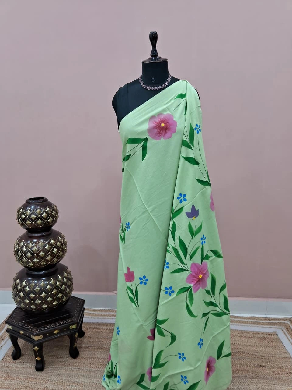 Light Green Soft Cotton Saree