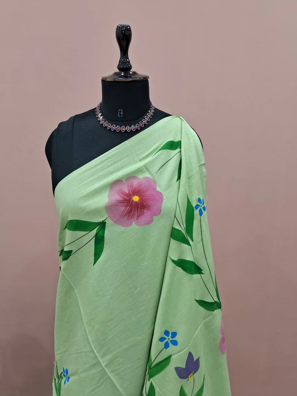 Light Green Soft Cotton Saree 1