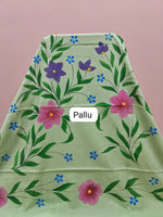 Light Green Soft Cotton Saree pallu
