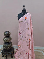 Elegant Peach Soft Cotton Saree