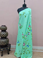Mint Green Soft Cotton Saree