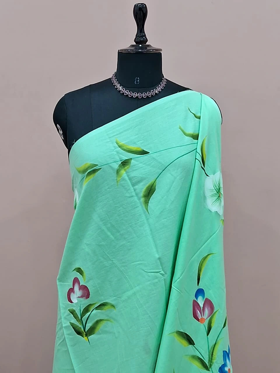 Mint Green Soft Cotton Saree 1