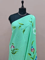 Mint Green Soft Cotton Saree 1