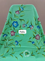 Mint Green Soft Cotton SareePallu