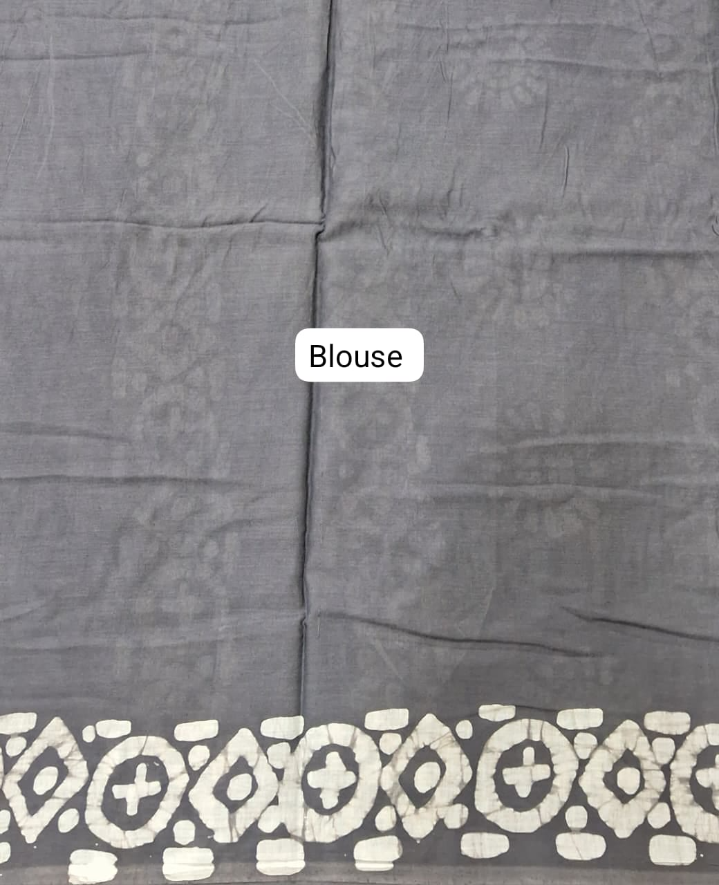 Elephant Grey Soft Cotton Saree blouse