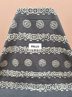 Elephant Grey Soft Cotton Saree pallu