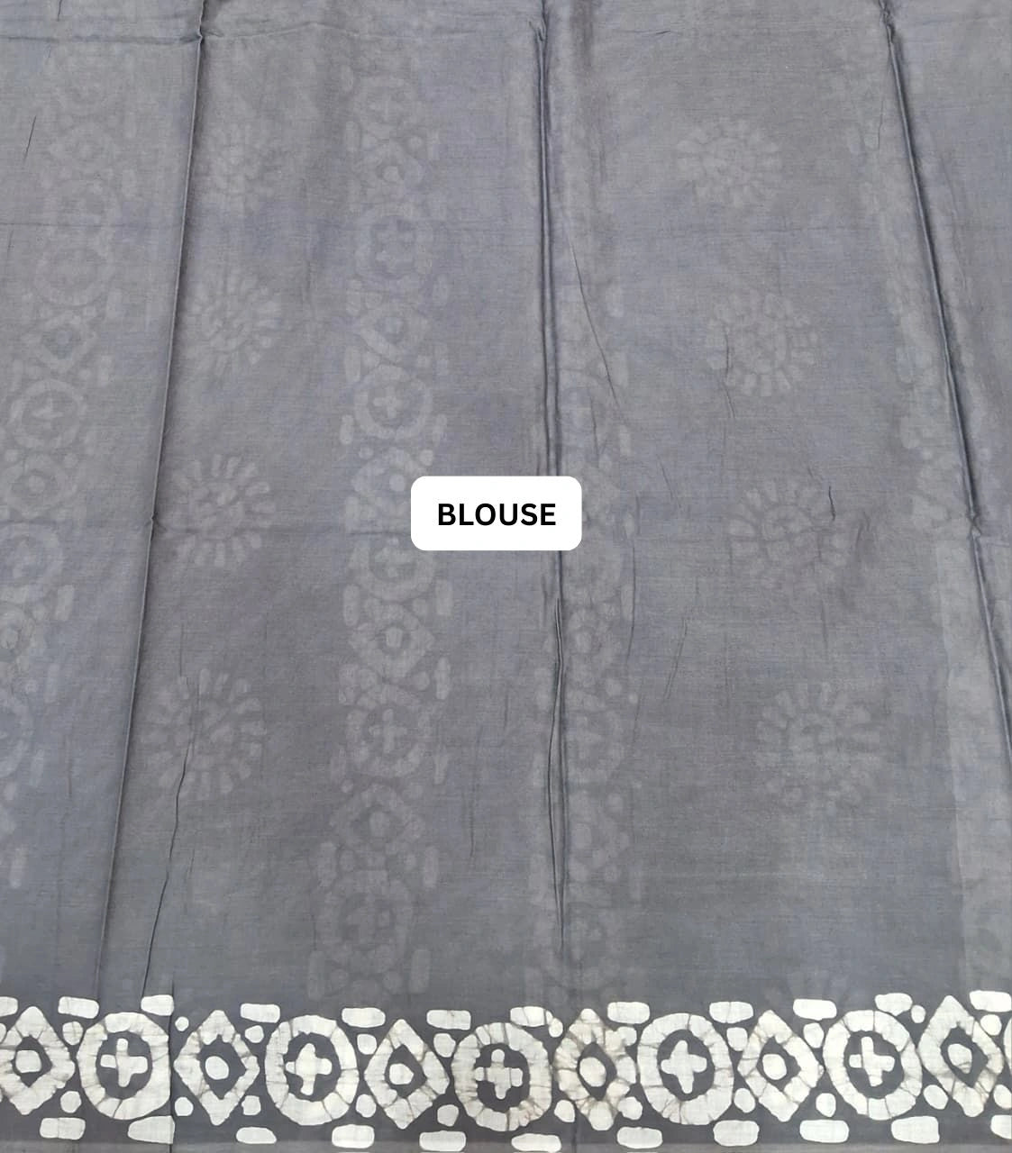 Elephant Grey Soft Cotton Saree blouse