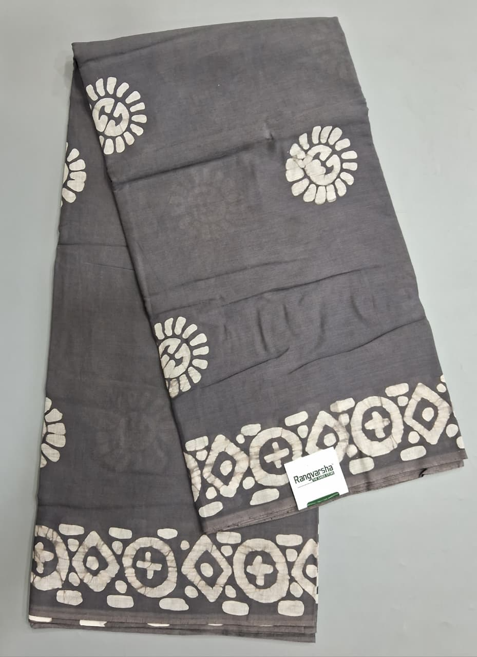Elephant Grey Soft Cotton Saree 