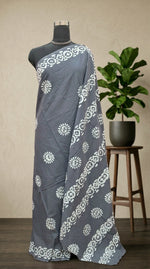 Elephant Grey Soft Cotton Saree