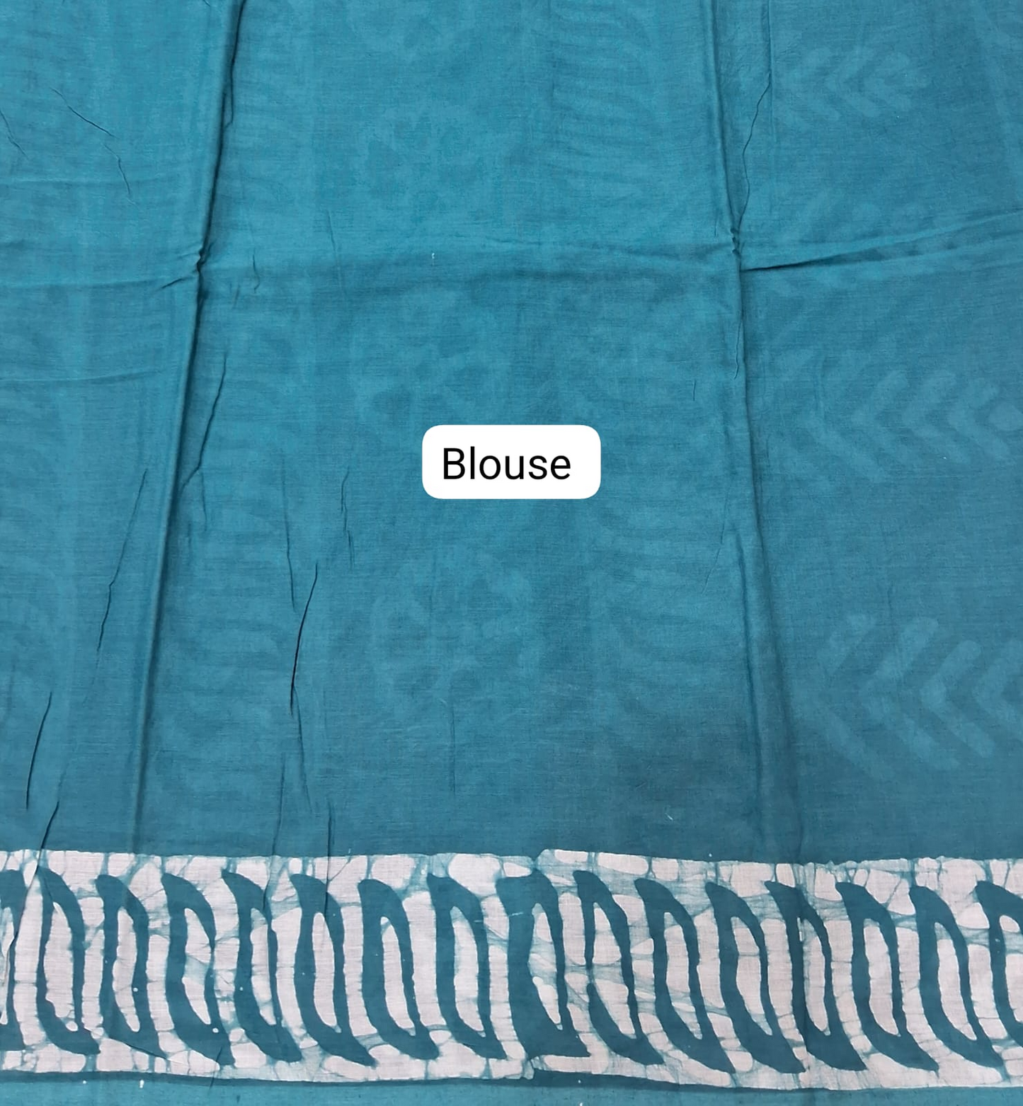 Teal Blue Soft Cotton Saree blouse