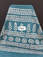 Teal Blue Soft Cotton Saree Pallu