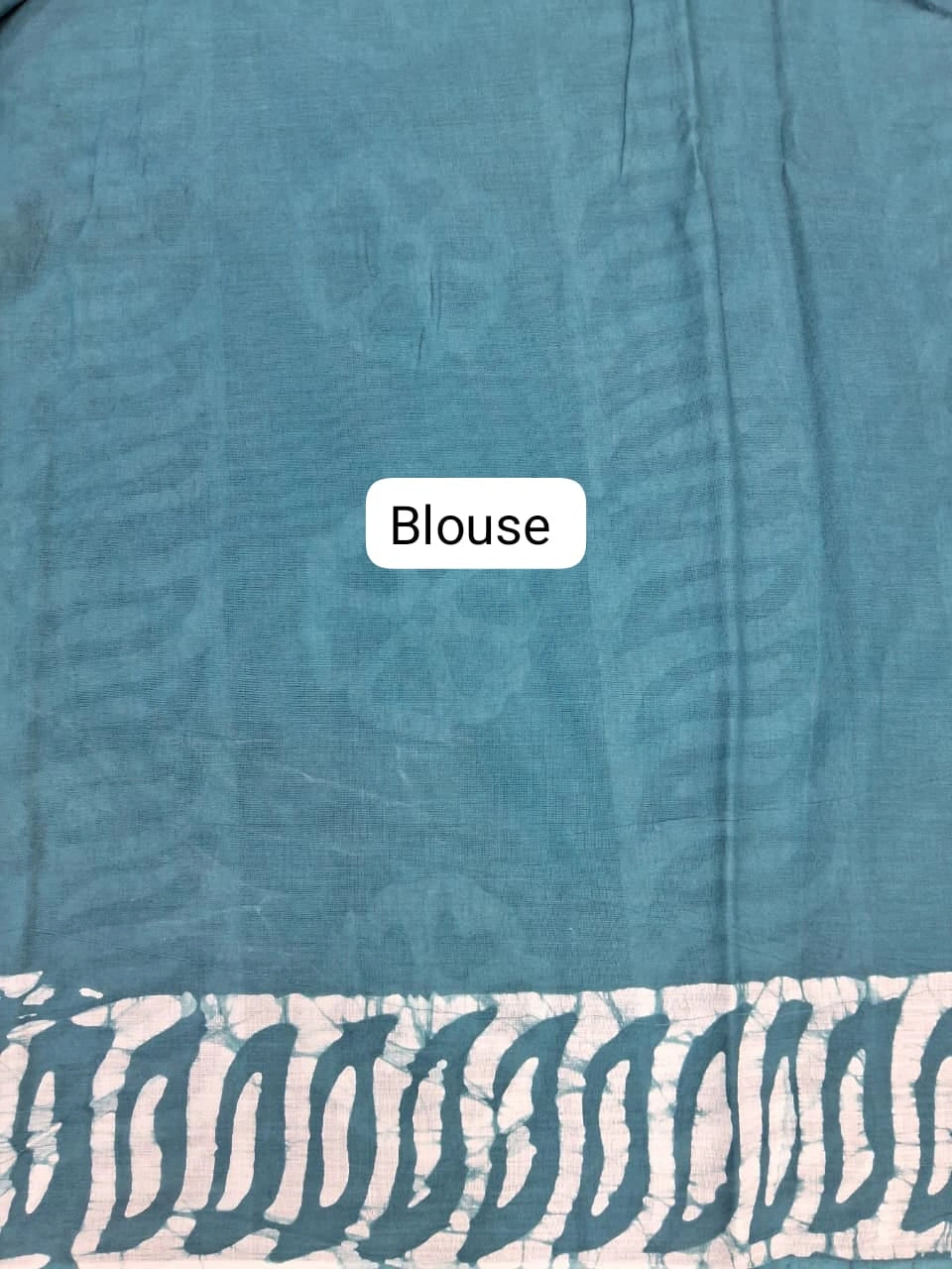 Teal Blue Soft Cotton Saree Blouse