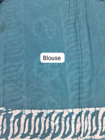 Teal Blue Soft Cotton Saree Blouse
