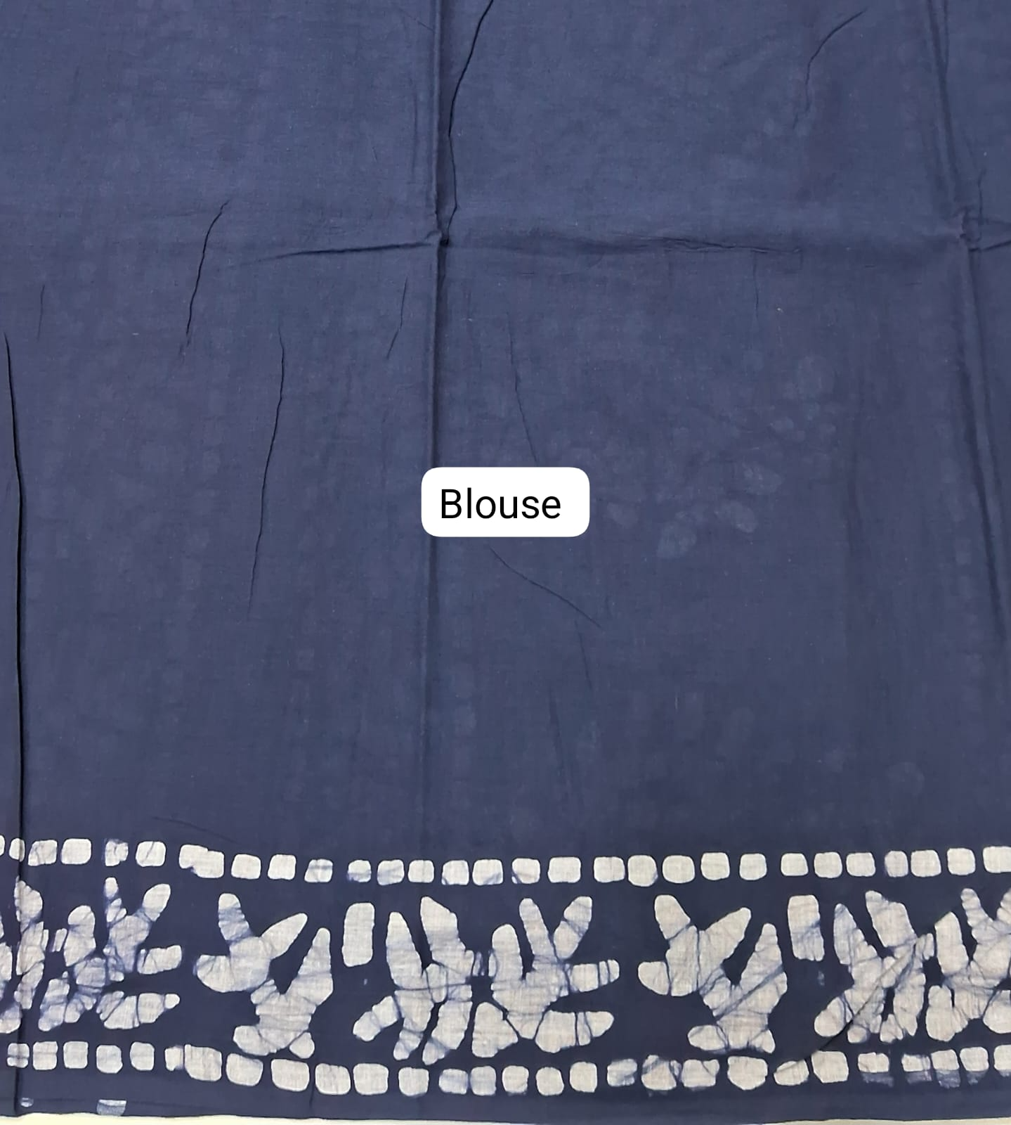 Navy Blue Soft Cotton Saree blouse