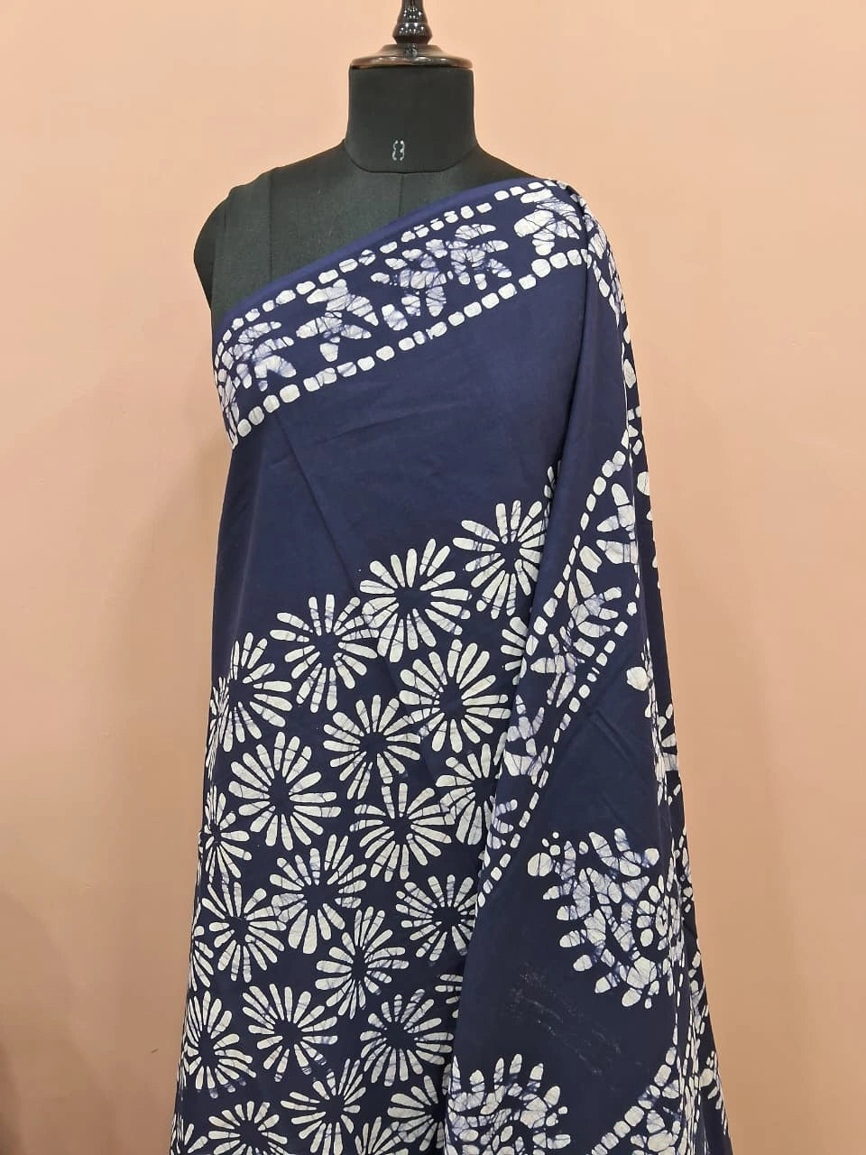 Navy Blue Soft Cotton Saree 