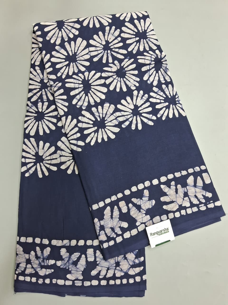 Navy Blue Soft Cotton Saree 