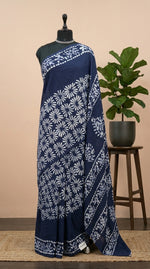 Navy Blue Soft Cotton Saree