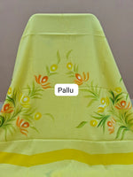 Light yellow soft cotton saree Pallu