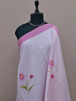 Elegant blush pink soft cotton saree 1