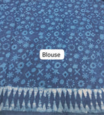 Indigo blue soft cotton saree Blouse