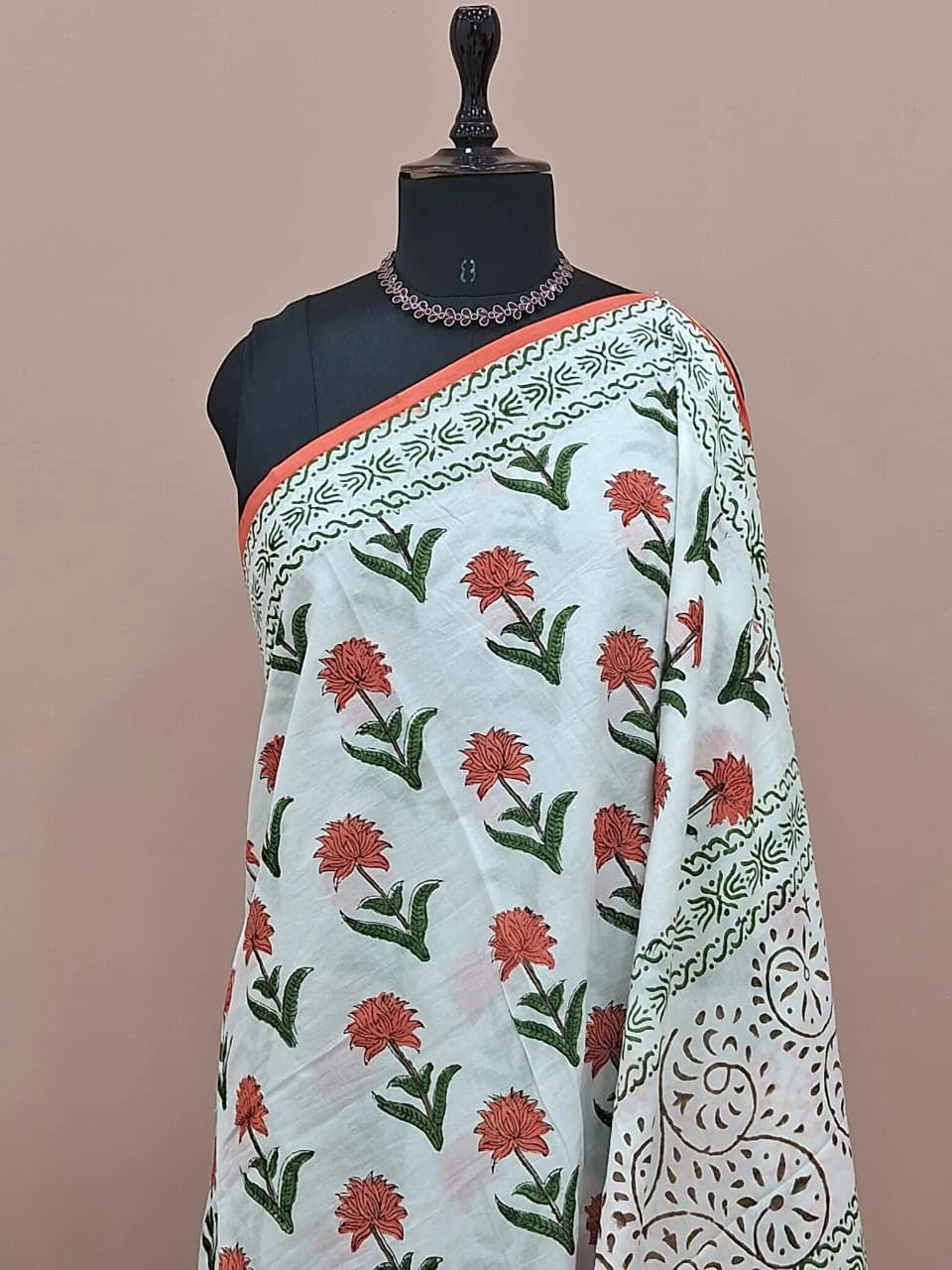 White soft cotton saree 1