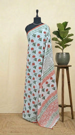 White soft cotton saree