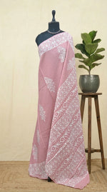 Elegant taupe brown soft cotton saree