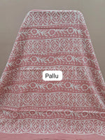 Elegant taupe brown soft cotton saree pallu