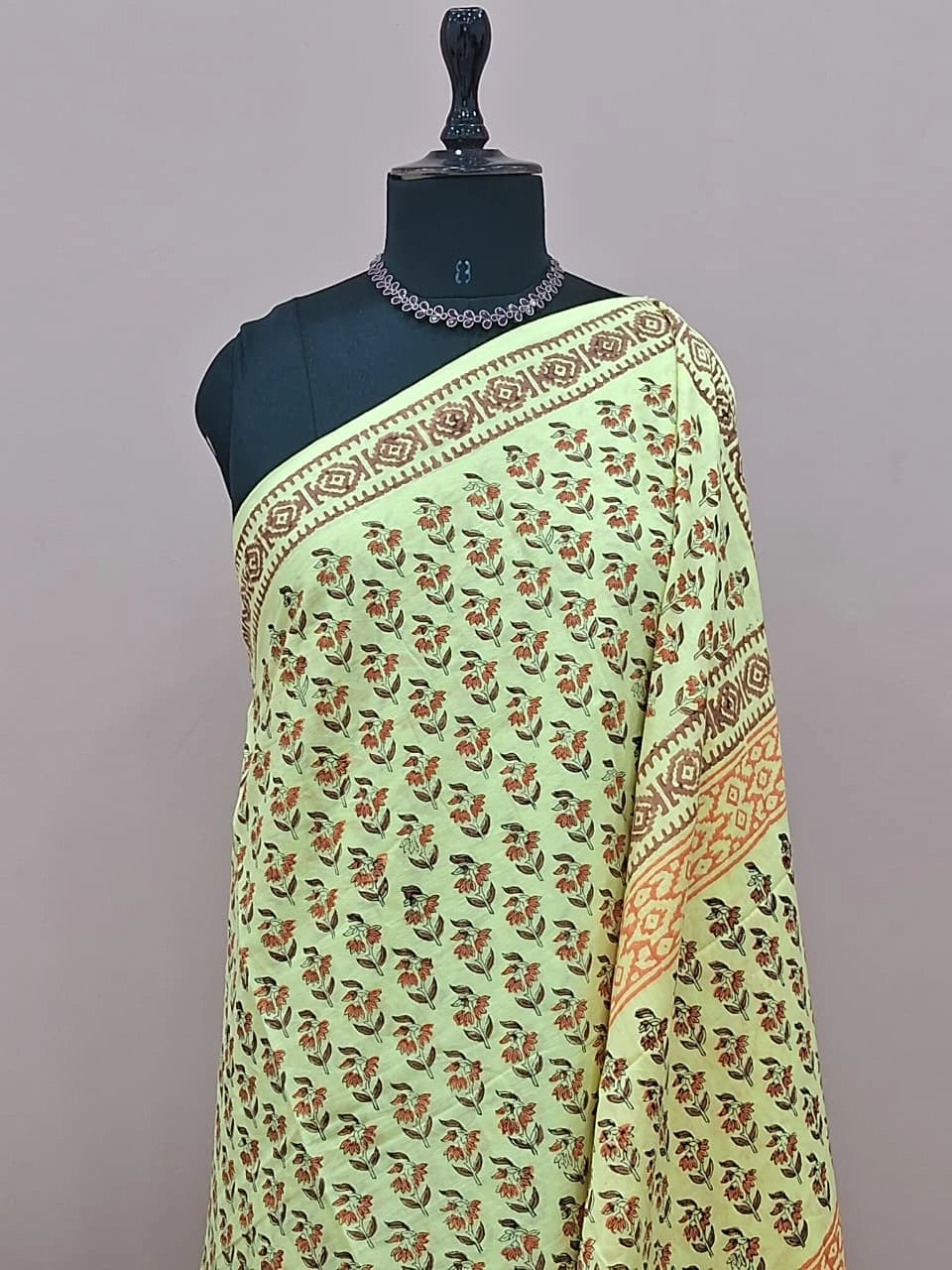 Light yellow Pure soft cotton saree 1