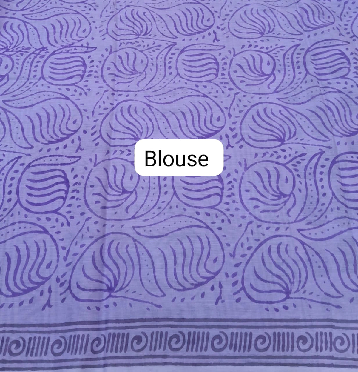 Light lavender Pure soft cotton saree Blouse