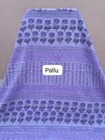 Light lavender Pure soft cotton saree pallu
