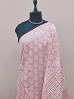 Taupe brown soft cotton saree 1