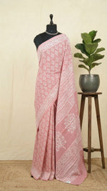 Taupe brown soft cotton saree