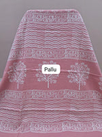 Taupe brown soft cotton saree pallu